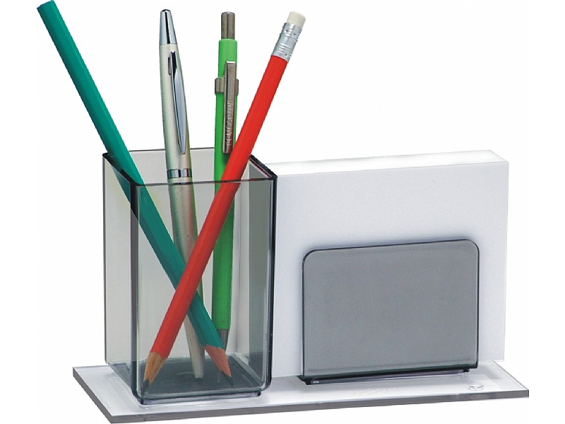 Acrimet Desk Organizer Pencil Paper Clip Holder Clear Blue Color